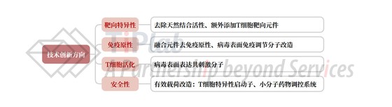 图1 in vivo CAR-T慢病毒载体领域的主要技术创新方向